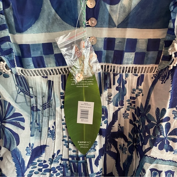 NWT FARM Rio Sweet Rio Long Sleeve Cotton Peasant Blouse - Picture 8 of 8